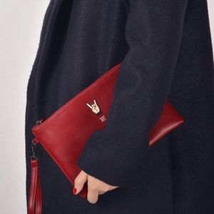 NWT Rock and Roll Red Pouch Clutch Wristlet